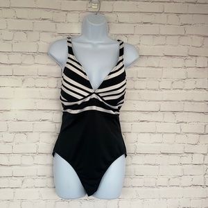 Lauren Ralph Lauren black white striped bikini